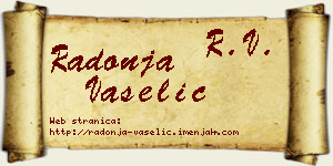 Radonja Vaselić vizit kartica